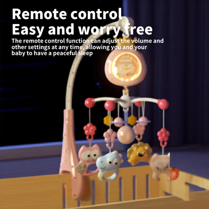Baby Crib Mobile with Projector and Night Light, Remote Control Musical Rotating Toy with Soothing Lullabies for Newborns