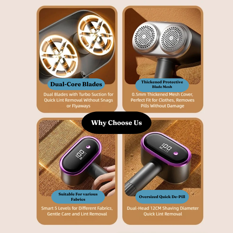 Electric Lint Remover for Clothes – Rechargeable Fabric Shaver