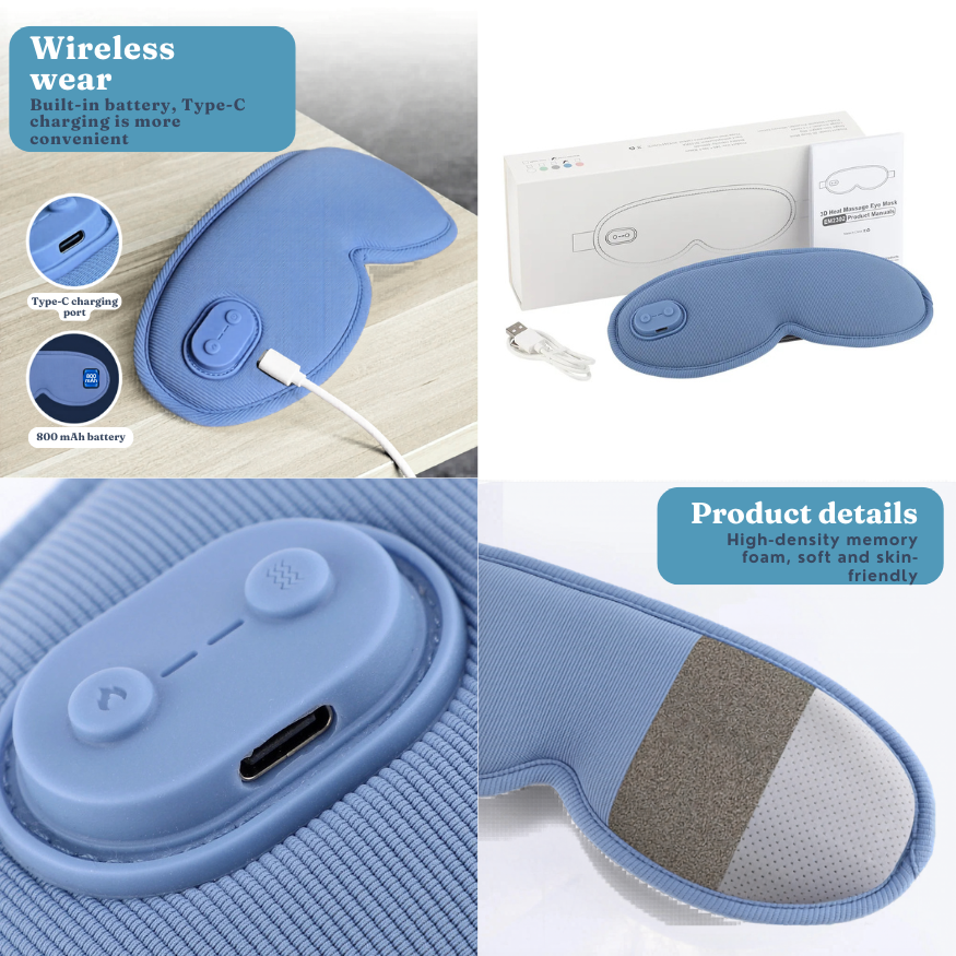 Cordless Heated Eye Massager for Relaxation & Better Sleep